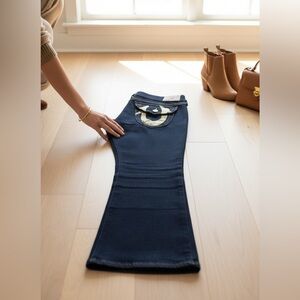 True Religion Dark Indigo Bootcut Jeans with Contrast Stitching